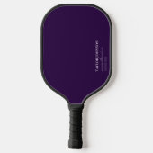 Raquette De Pickleball Nom simple/simple du monogramme violet foncé + Con (Verso)