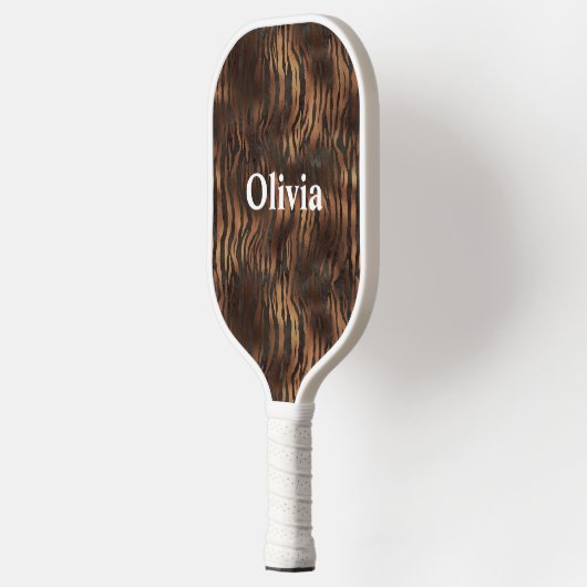 Raquette De Pickleball Nom Tigre personnalisé Imprimer blanc (Gauche)