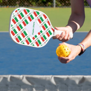 Raquette De Pickleball Nom tricolore moderne italien pavé de drapeau