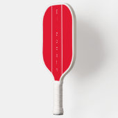Raquette De Pickleball Nom vertical rouge et blanc clair simple (Gauche)