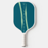 Raquette De Pickleball Nom vertical simple noir turquoise (Verso)