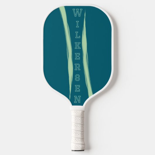 Raquette De Pickleball Nom vertical simple noir turquoise (Recto)