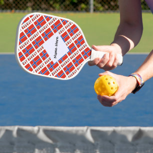 Raquette De Pickleball Norvège et drapeau norvégien carrelés avec votre n