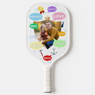 Raquette De Pickleball Nuage de mots de photo de la fête des pères Meille