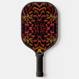 Raquette De Pickleball Nuances de ruban orange rouge jaune création artis