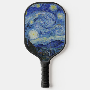 Raquette De Pickleball Nuit étoilée de Van Gogh ciel tourbillonnant bleu