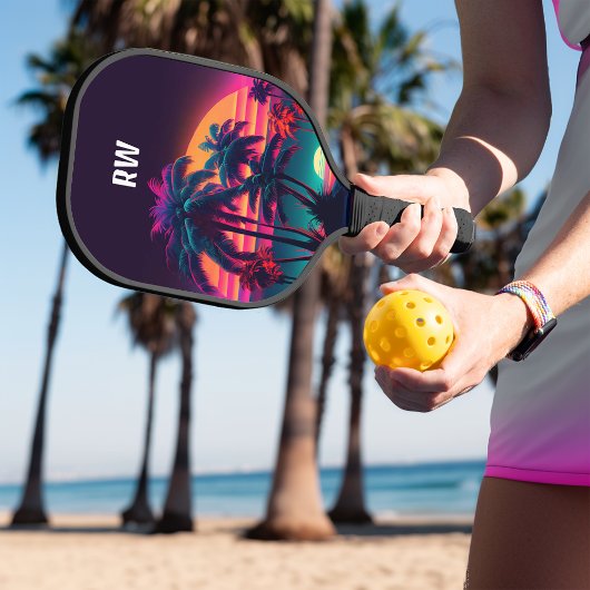 Raquette De Pickleball Nuit tropicale néon