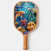 Raquette De Pickleball Ocean Animals Art Pickleball Paddle (Verso)