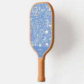 Raquette De Pickleball Ocean Blue Motif + Monogramme Ajouter Votre Nom (Gauche)