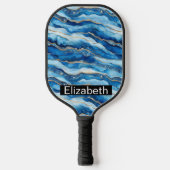Raquette De Pickleball Ocean Jeweled Agate Personalized (Recto)