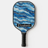 Raquette De Pickleball Ocean Jeweled Agate Personalized (Verso)