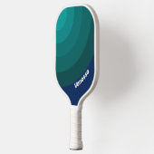 Raquette De Pickleball Océan Marée Cercle Rayure avec Nom (Gauche)