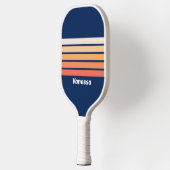 Raquette De Pickleball Ocean Sun Fall Across Striping with Name (Gauche)
