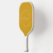 Raquette De Pickleball Ocre d'or moderne du milieu du siècle | Nom du scr (Gauche)