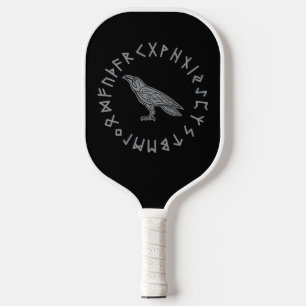Raquette De Pickleball Odin Corbeau Corneille Mythologie Viking runes run
