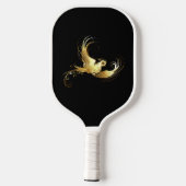 Raquette De Pickleball Oiseau doré sur fond noir (Verso)