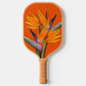 Raquette De Pickleball Oiseau du Paradis Monogramme initial orange (Recto)