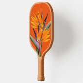 Raquette De Pickleball Oiseau du Paradis Monogramme initial orange (Gauche)