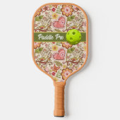 Raquette De Pickleball Oiseaux de Whimsical, Fleurs, Coeurs Paddle Pro (Verso)