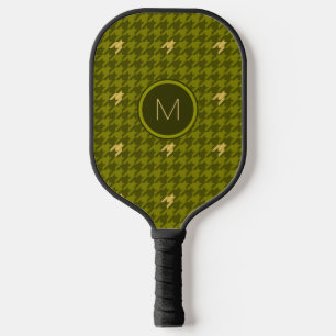 Raquette De Pickleball Olive avec Houndstooth or Accent