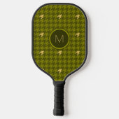 Raquette De Pickleball Olive avec Houndstooth or Accent (Verso)