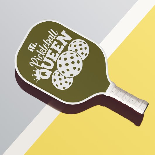 Raquette De Pickleball Olive Green Custom Monogramme Pickball Queen