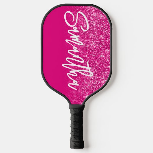 Raquette De Pickleball Ombre de Parties scintillant rose chaud de luxe pe (Recto)