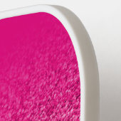 Raquette De Pickleball Ombre de Parties scintillant rose chaud Monogrammé (Détail gauche)