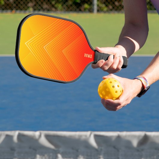 Raquette De Pickleball Ombre géométrique orange à jaune (Insitu)