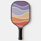 Raquette De Pickleball Ondes de style rétro violet et orange (Verso)