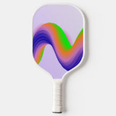 Raquette De Pickleball Ondes néon orange, bleu et vert sur violet (Verso)