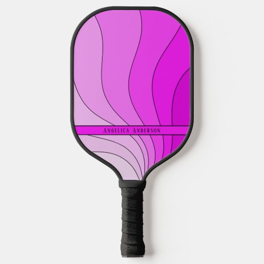Raquette De Pickleball Ondes roses rétro (Recto)