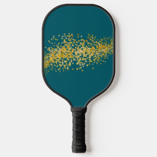 Raquette De Pickleball Or Abstrait et Turquoise (Recto)