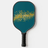 Raquette De Pickleball Or Abstrait et Turquoise (Verso)