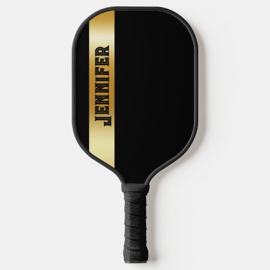 Raquette De Pickleball Or personnalisé et noir (Recto)
