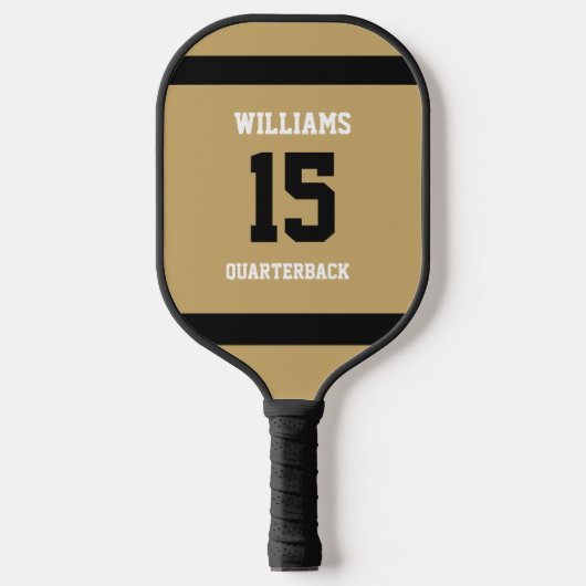 Raquette De Pickleball Or plaqué or et noir (Recto)