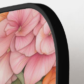 Raquette De Pickleball Orange and Pink Tulip Flowers Personalized (Détail gauche)