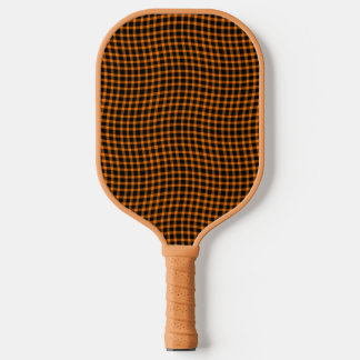 Raquette De Pickleball Orange Brown Plaid Checker Seamless Pattern