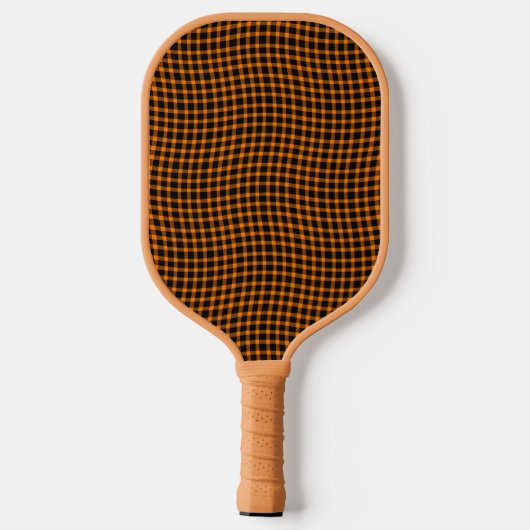 Raquette De Pickleball Orange Brown Plaid Checker Seamless Pattern (Verso)