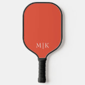 Raquette De Pickleball Orange et blanc | Monogramme moderne (Verso)