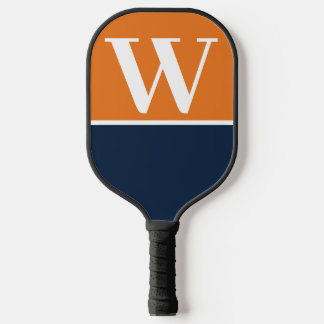 Raquette De Pickleball Orange & Navy College Colonnes Monogramme