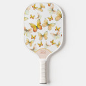 Raquette de pickleball orange papillon mignonne (Recto)