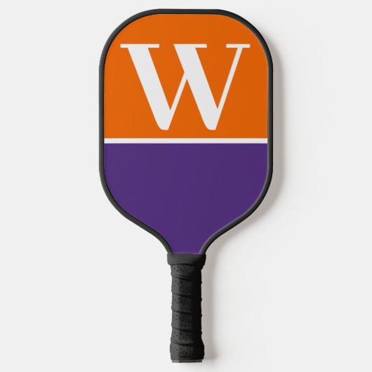 Raquette De Pickleball Orange & Purple College Monogram Pickleball Paddle (Recto)