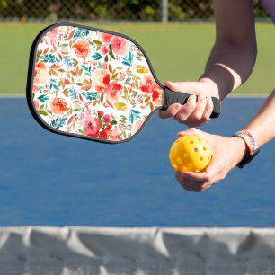 Raquette De Pickleball Orange rouge coloré rose fleuri été