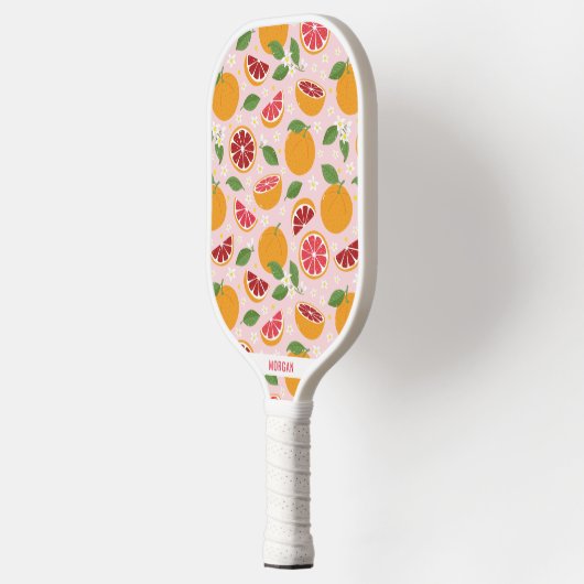 Raquette De Pickleball Oranges mignonnes sur rose clair (Gauche)