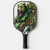 Raquette De Pickleball Ours Animés à bord d'une voiture verte (Recto)