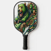 Raquette De Pickleball Ours Animés à bord d'une voiture verte (Verso)