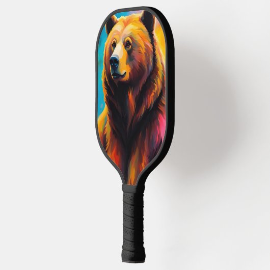Raquette De Pickleball Ours grizzli avec aurores boréales (Gauche)