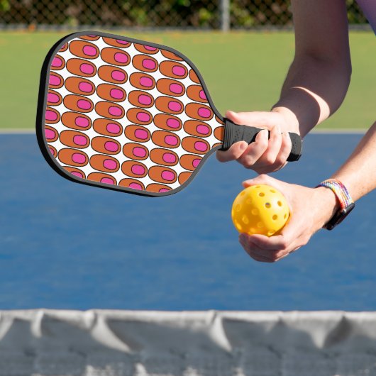 Raquette De Pickleball Ovales orange et rose (Insitu)