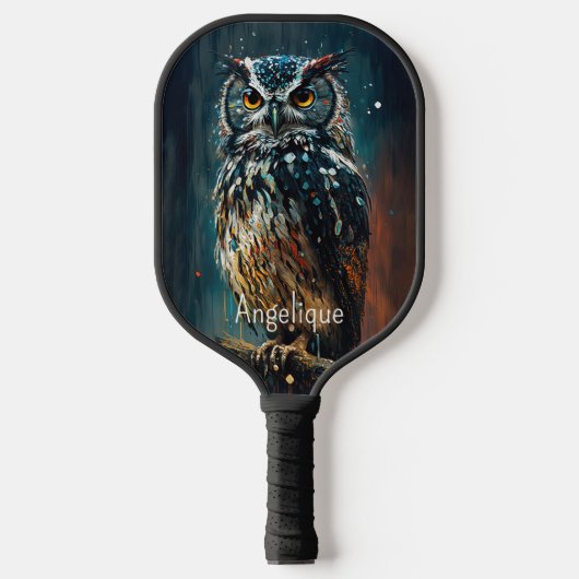 Raquette De Pickleball Owl Avec Votre Nom (Recto)
